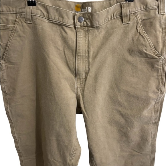 Carhartt Men’s 42x30 Duck Canvas Cargo Pants Stretch Utility Relaxed Tan Workear - Picture 8 of 10